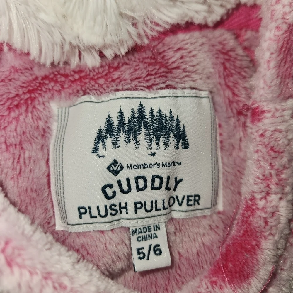 Girls Plush Pullover Hoodie, Size 5/6